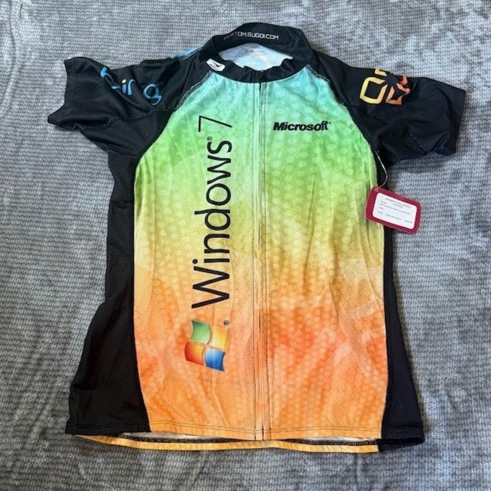 Sugoi Microsoft Windows 7 Office 365 Cycling Jersey Women's Large NWT Tech Promo